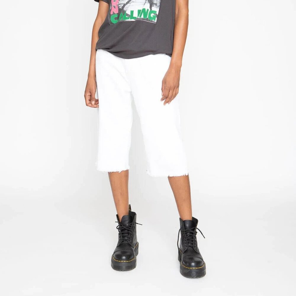 NWT Free People x Sandrine Rose Dust White Denim Bermuda Shorts